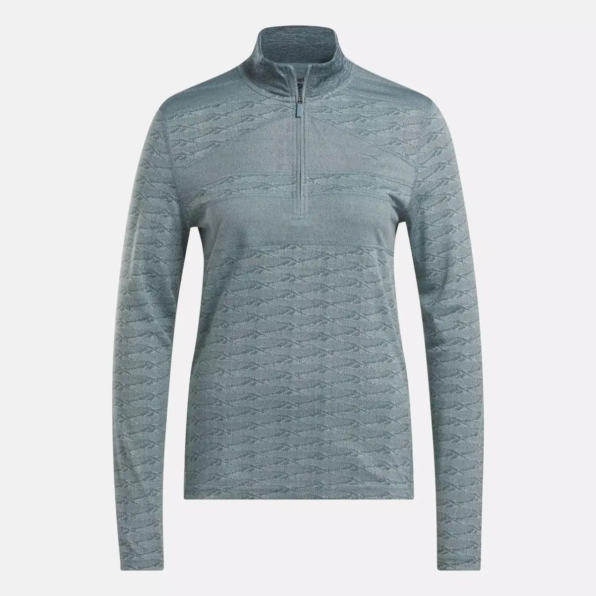 Damen-Golfpullover mit langen Ärmeln, Engineered Vector Jacquard und 1/4-Reißverschluss
