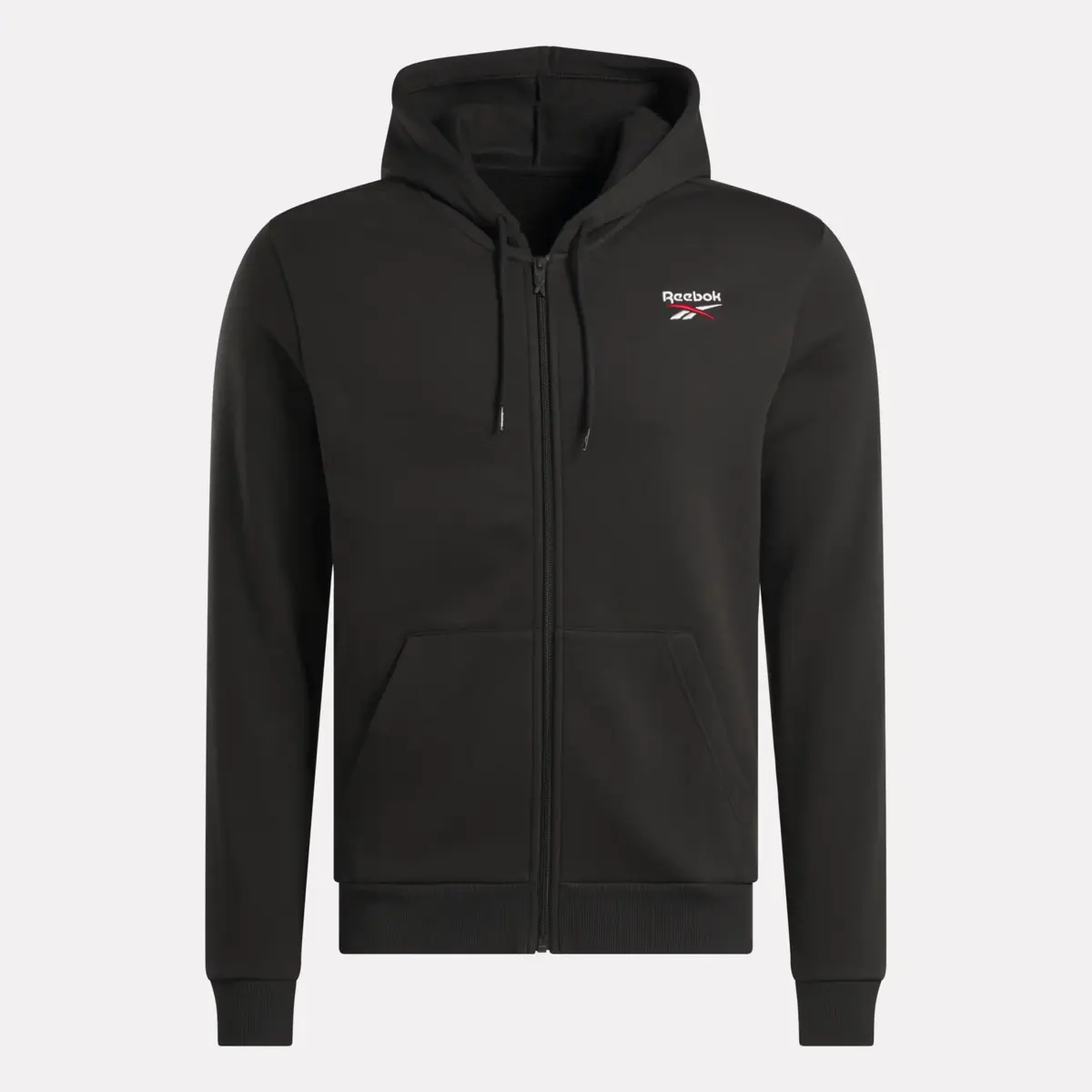 Herren-Fleece-Hoodie mit kleinem Reebok-Logo und durchgehendem Reißverschluss Herren-Fleece-Hoodie mit kleinem Reebok-Logo und durchgehendem Reißverschluss
