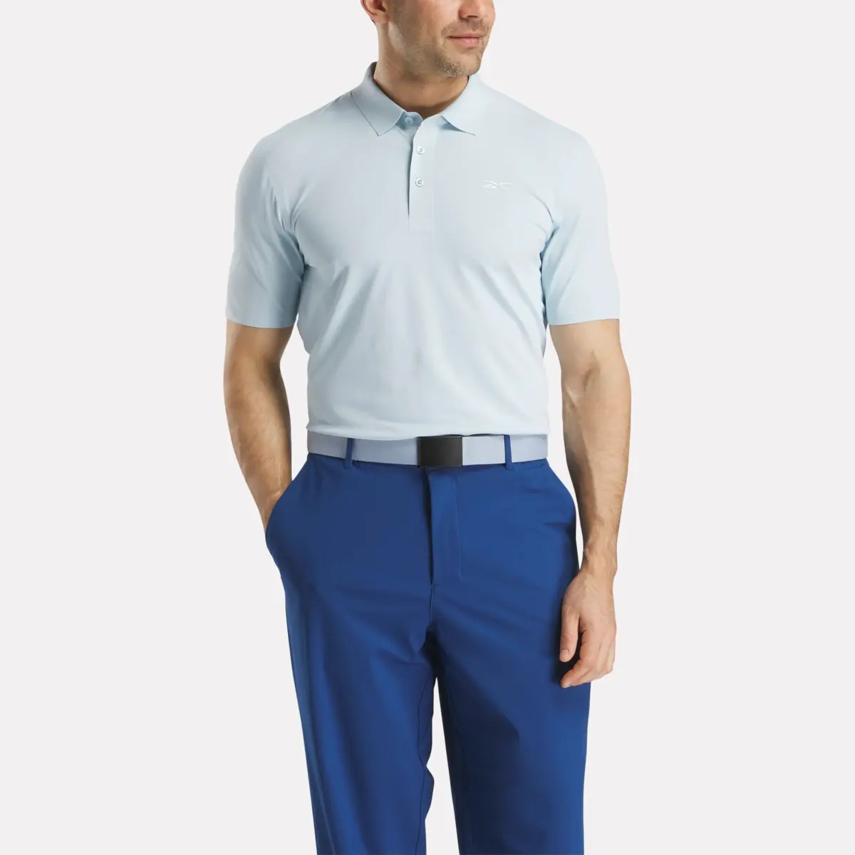 Herren-Poloshirt mit kurzen Ärmeln aus gebondetem Micro-Piqué