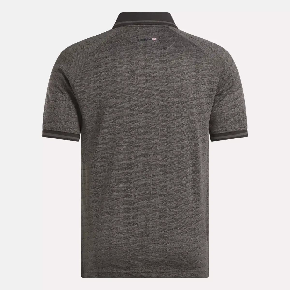Herren-Poloshirt mit kurzen Ärmeln, tonalem Vector-Jacquard und geripptem Kragen Herren-Poloshirt mit kurzen Ärmeln, tonalem Vector-Jacquard und geripptem Kragen