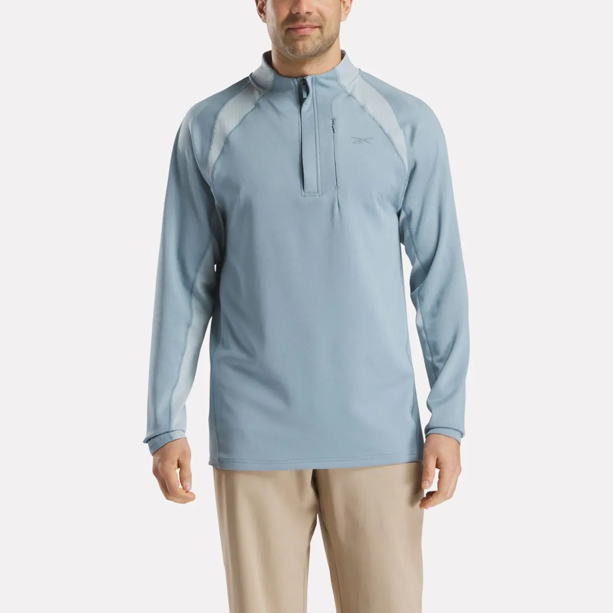 Herren-Pullover mit langen Ärmeln und 1/4-Reißverschluss aus Aero Flex