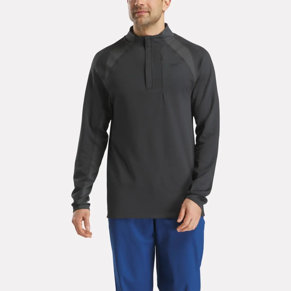 Herren-Pullover mit langen Ärmeln und 1/4-Reißverschluss aus Aero Flex