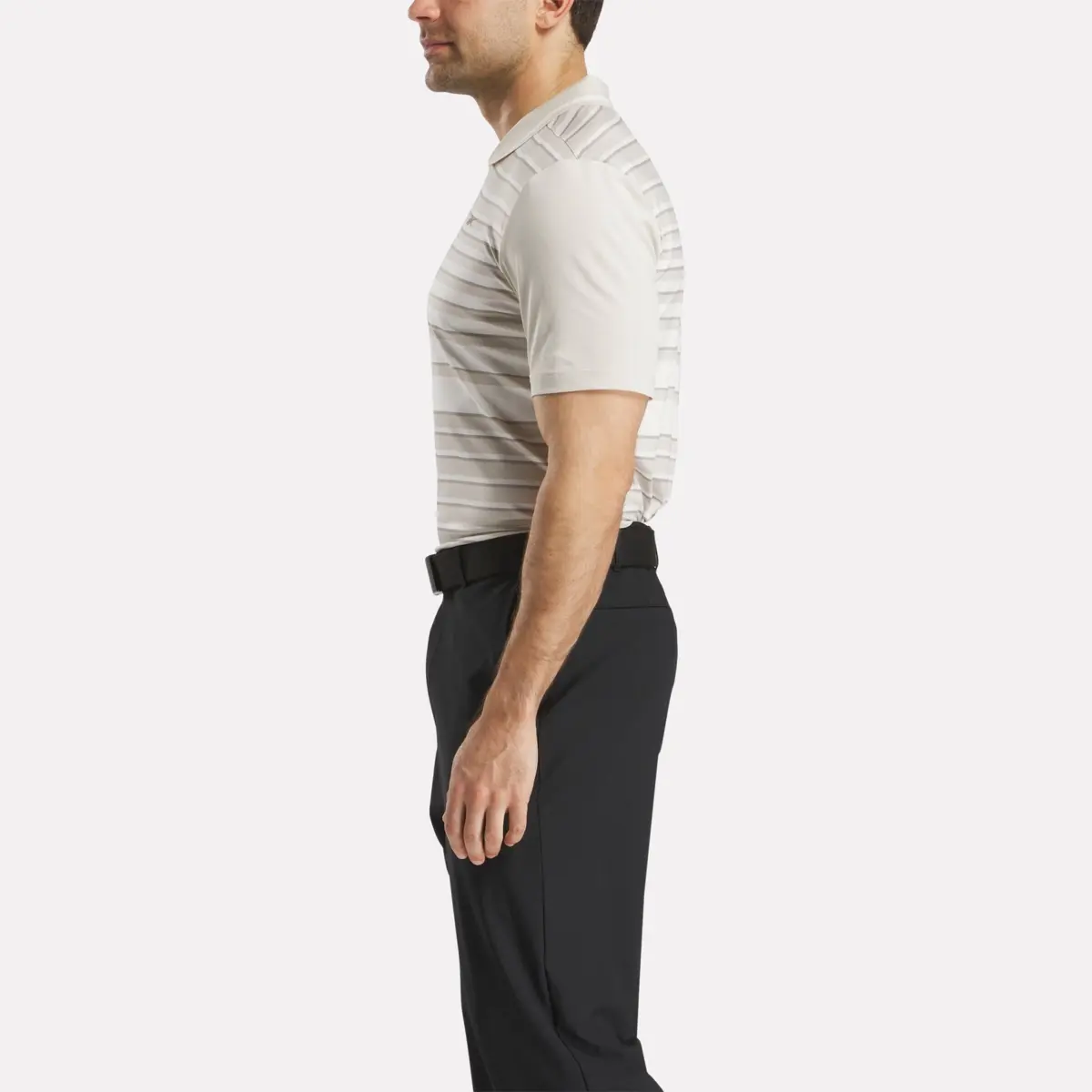 Herren-Pullover-Polohemd mit kurzen Ärmeln, Streifen und Kragen mit Zipp Herren-Pullover-Polohemd mit kurzen Ärmeln, Streifen und Kragen mit Zipp