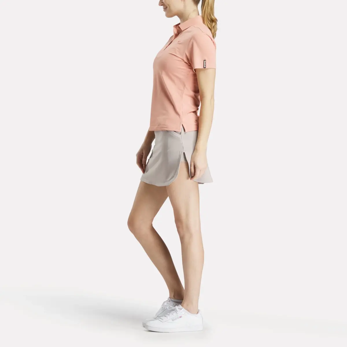 Kurzärmeliges Stretch-Piqué-Poloshirt mit Knopfleiste für Damen Kurzärmeliges Stretch-Piqué-Poloshirt mit Knopfleiste für Damen