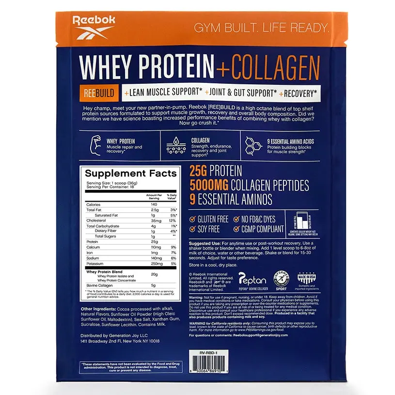 Reebok ReeBuild Whey Protein + Collagen Reebok ReeBuild Whey Protein + Collagen