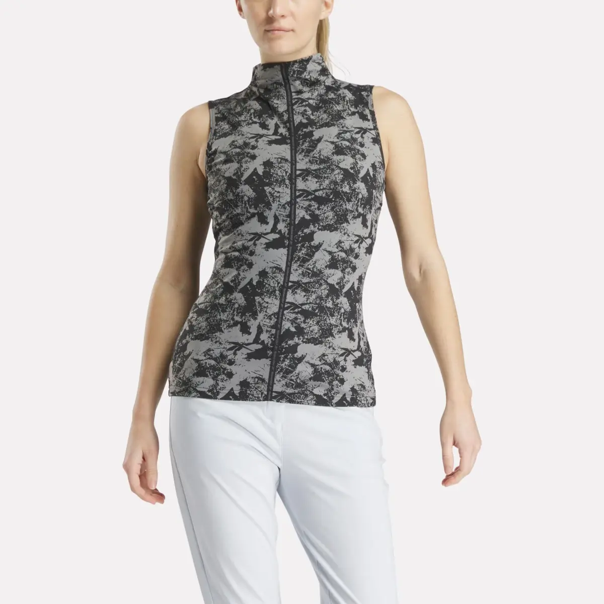 Ärmelloses Golf-Oberteil für Damen mit Stehkragen – Vector Abstract Print