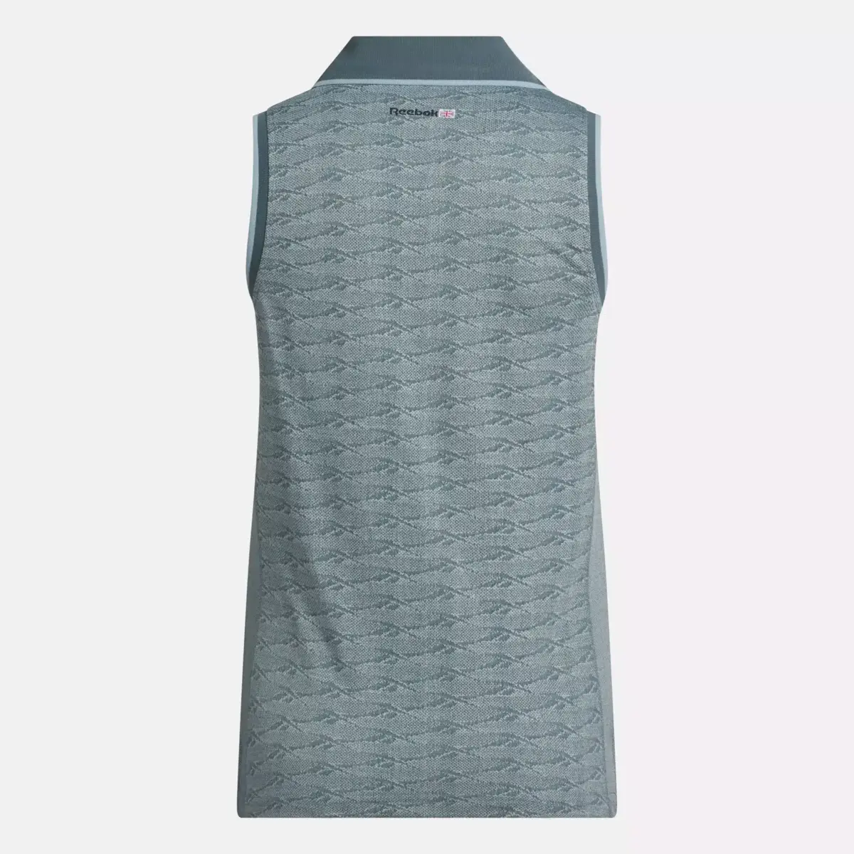 Ärmelloses Golf-Poloshirt für Damen mit tonalem Vector-Jacquard Ärmelloses Golf-Poloshirt für Damen mit tonalem Vector-Jacquard