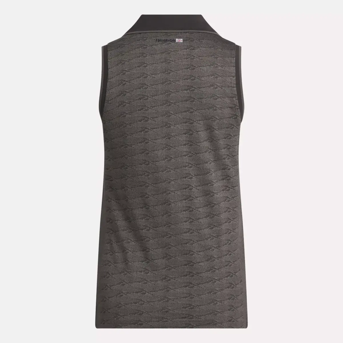 Ärmelloses Golf-Poloshirt für Damen mit tonalem Vector-Jacquard Ärmelloses Golf-Poloshirt für Damen mit tonalem Vector-Jacquard